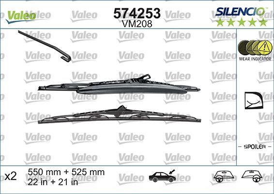 Щетки стеклоочистителя (дворники) Valeo Silencio Conventional. Артикул 574253
