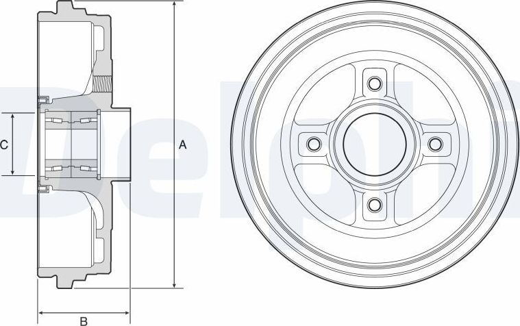 Тормозной барабан Delphi. Артикул BFR626