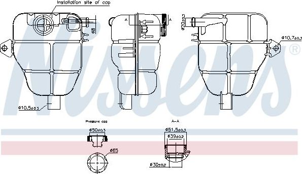 Расширительный бачок Nissens (полимерный материал). Артикул 996218
