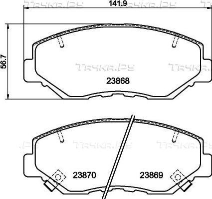 Тормозные колодки Hella NAO. Артикул 8DB 355 028-011