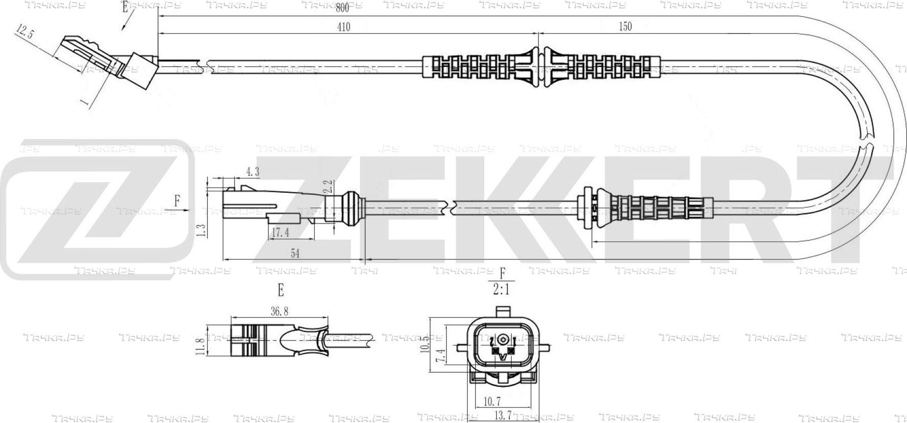 Датчик ABS Zekkert задний передний/задний для Renault Scenic III 2009-2016. Артикул SE-6244
