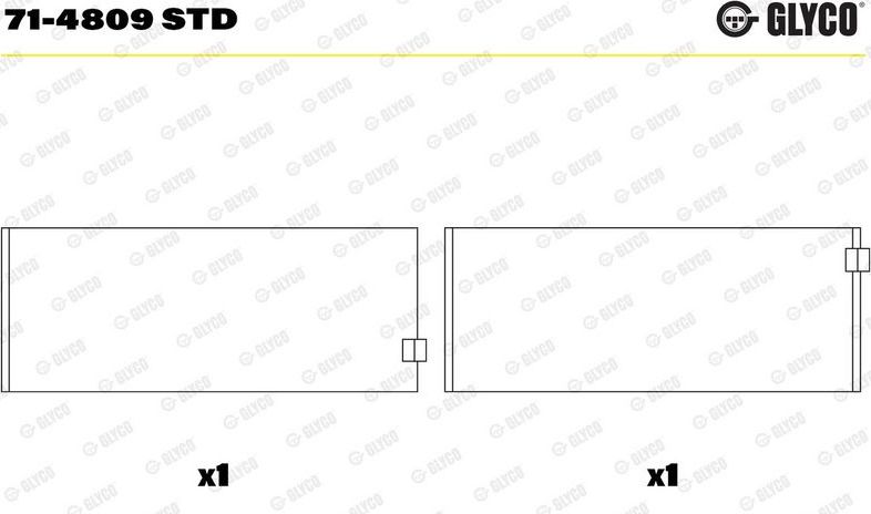 Вкладыши шатунные Glyco для Mercedes-Benz CLS I (C219) 2005-2010. Артикул 71-4809 STD