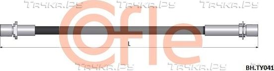 Тормозной шланг Cofle передний правый/левый для Toyota Land Cruiser 70 1984-1993. Артикул 92.BH.TY041