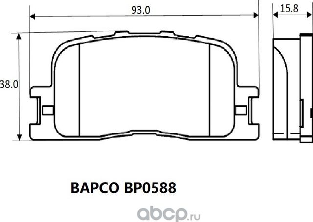 Колодки тормозные (Bapco). Артикул BP0588