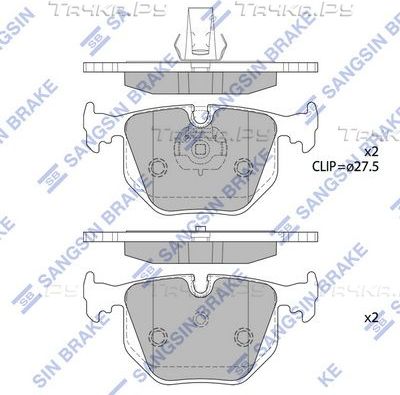 Тормозные колодки Sangsin Hi-Q задние для BMW Z8 2000-2003. Артикул SP2168