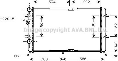 Радиатор охлаждения двигателя AVA. Артикул VNA2180