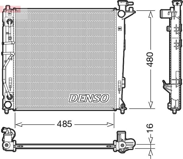 Радиатор охлаждения двигателя Denso для Kia Sportage IV 2015-2026. Артикул DRM41007