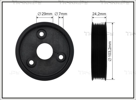 Шкив насоса гидроусилителя руля (гур) Caffaro (Металл) для Renault Kangoo I 2001-2009. Артикул 500322