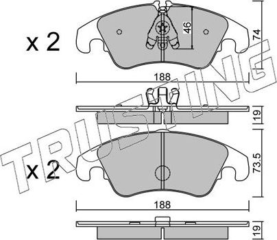 Тормозные колодки Trusting передние для Audi A6 allroad III (C7) 2012-2018. Артикул 791.4