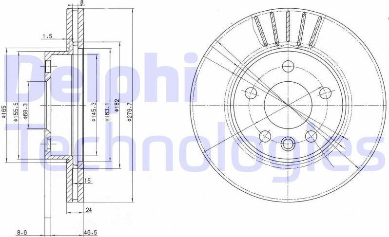 Тормозной диск Delphi. Артикул BG3417