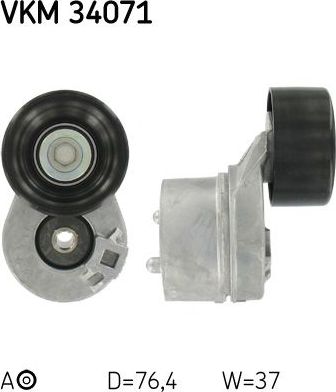 Натяжной ролик (натяжитель) приводного поликлинового ремня SKF левый для Ford Transit VI 2000-2006. Артикул VKM 34071