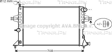 Радиатор охлаждения двигателя AVA для Opel Astra G 1998-2008. Артикул OLA2296