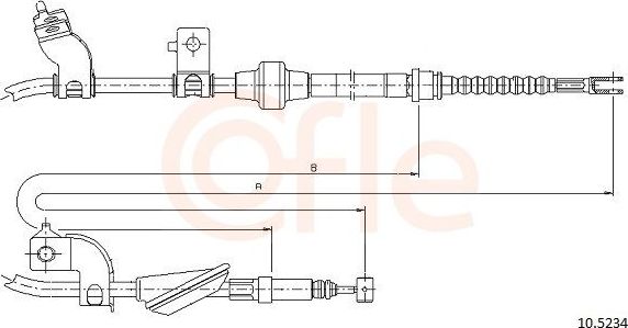 Трос ручника (тросик ручного тормоза) Cofle задний левый для Rover 200 II (R8) 1990-1999. Артикул 92.10.5234
