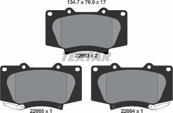 Тормозные колодки Textar. Артикул 2266301