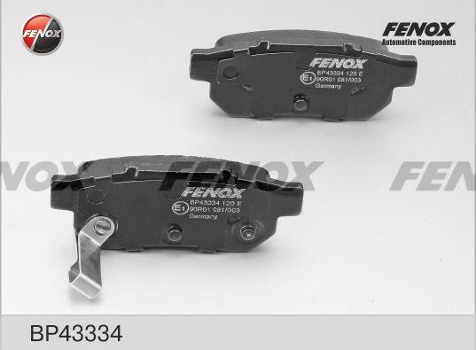 Тормозные колодки Fenox. Артикул BP43334