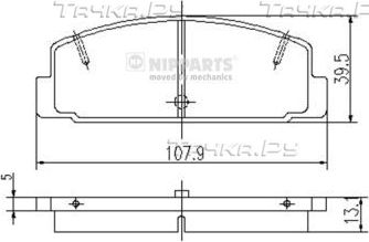 Тормозные колодки Nipparts задние для Mazda 323 IV (BG) 1989-1996. Артикул J3613002