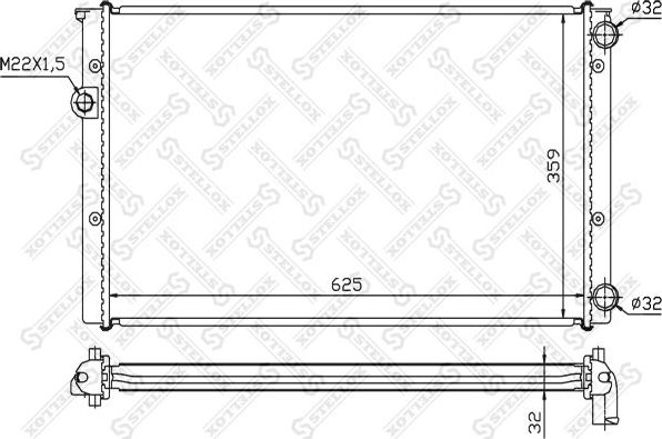 Радиатор охлаждения двигателя Stellox для Volkswagen Golf III 1991-1999. Артикул 10-25071-SX