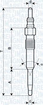 Свеча накаливания (накала) Magneti Marelli. Артикул 062900038304
