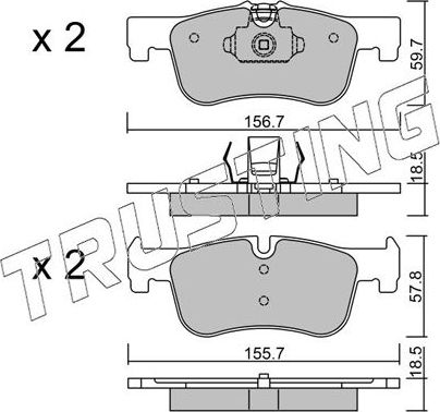 Тормозные колодки Trusting передние для BMW 2 F22 2015-2026. Артикул 975.0
