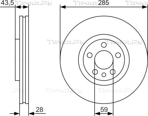 Тормозной диск Bosch передний для Fiat Ulysse II 2002-2010. Артикул 0 986 479 S62