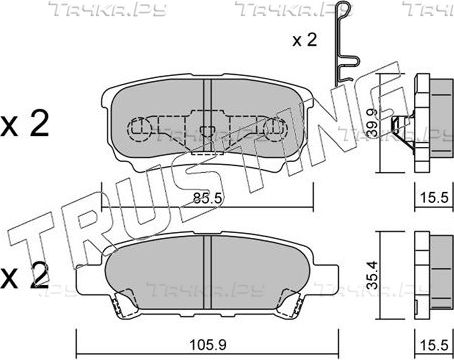 Тормозные колодки Trusting задние для Mitsubishi Airtrek 2003-2007. Артикул 753.0