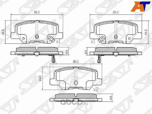 Колодки тормозные RR MITSUBISHI OUTLANDER III 12- (SAT). Артикул ST4605A802