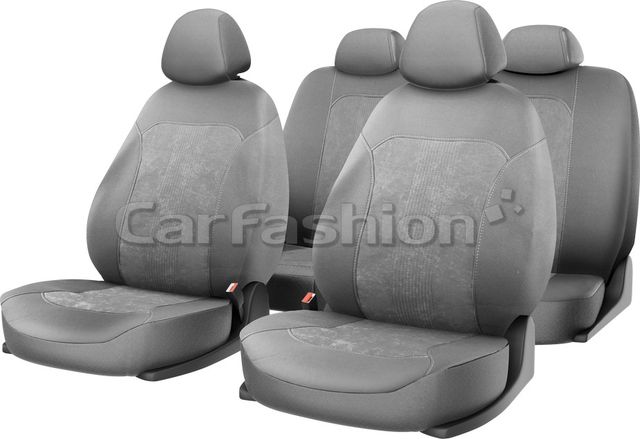 Чехлы универсальные CarFashion Trend Plus на сидения авто, цвет Светло-серый/Светло-серый/Светло-серый. Артикул 10114