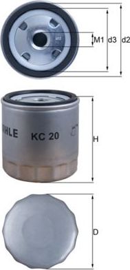 Топливный фильтр Mahle. Артикул KC 20