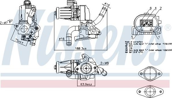 Клапан EGR (рециркуляции выхлопных газов) Nissens (алюминий). Артикул 98232