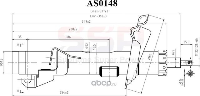 Амортизатор SSP 334700 B32T-34-700. Артикул AS0148