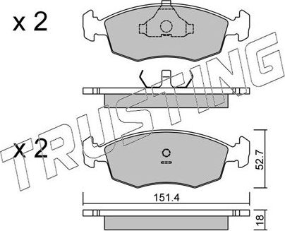 Тормозные колодки Trusting передние для Ford Scorpio I 1985-1994. Артикул 096.2