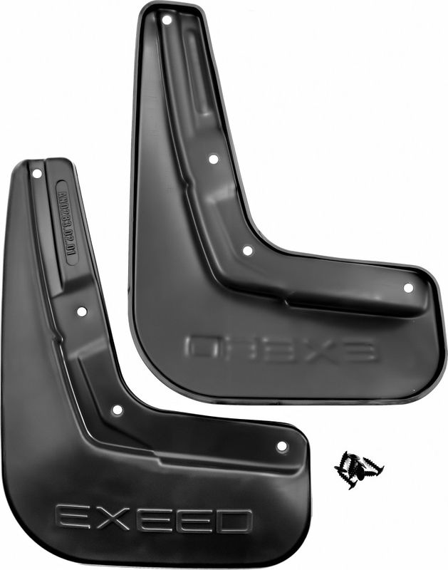 Брызговики Frosch (в пакете, optimum) задняя пара для Exeed LX 2022-2026. Артикул NLF.AN0283.E13