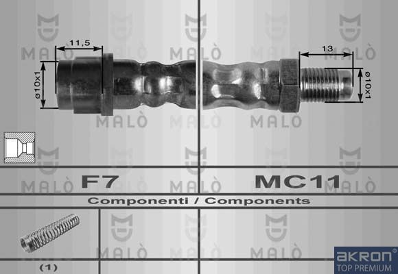 Тормозной шланг Malò. Артикул 80195