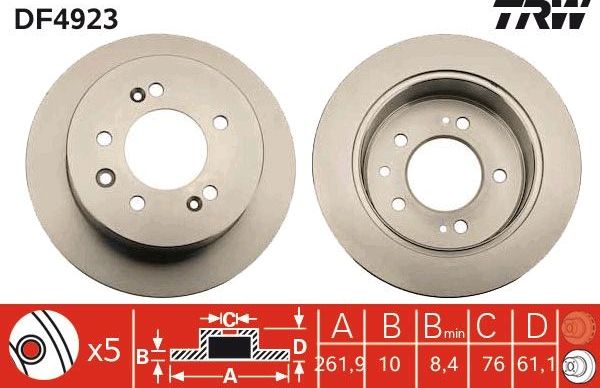 Тормозной диск TRW. Артикул DF4923
