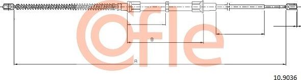 Трос ручника (тросик ручного тормоза) Cofle. Артикул 92.10.9036