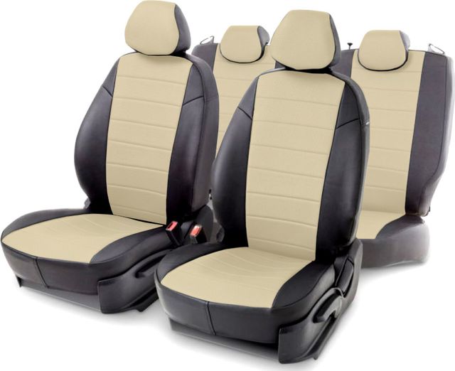 Чехлы Seintex (экокожа) на сидения для Subaru Forester III 2008-2012, цвет Бежевый ромб. Артикул 98712