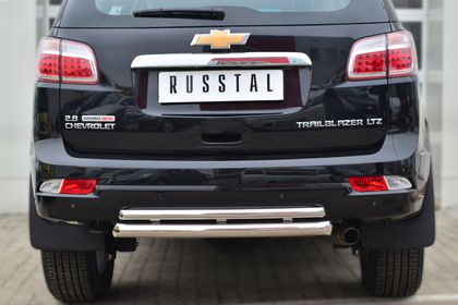 Защита RusStal заднего бампера d63 (дуга) d42 (дуга) для Chevrolet TrailBlazer II 2012-2016. Артикул CTRZ-001514