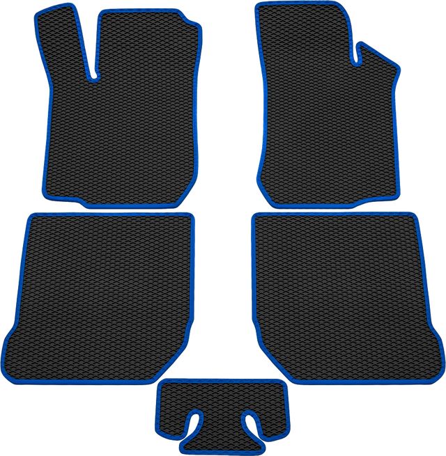Коврики Rezkon EVA для салона Volkswagen Passat B7 2010-2015 Синий кант. Артикул 9030010303