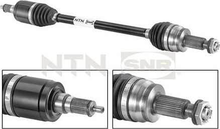 Полуось (привод в сборе, приводной вал) NTN / SNR задняя левая для Land Rover Discovery Sport I 2014-2026. Артикул DK80.004
