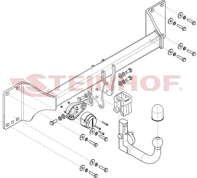 Фаркоп Steinhof для Audi e-tron (GEN), e-tron Sportback (GEA) 2018-2026. Быстросъемный крюк. Артикул A-120