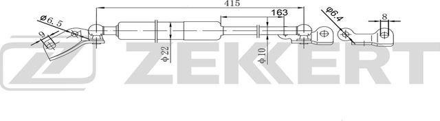 Амортизатор (упор) багажника Zekkert для Honda Jazz I 2002-2008. Артикул GF-2621