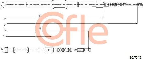 Трос ручника (тросик ручного тормоза) Cofle. Артикул 92.10.7545