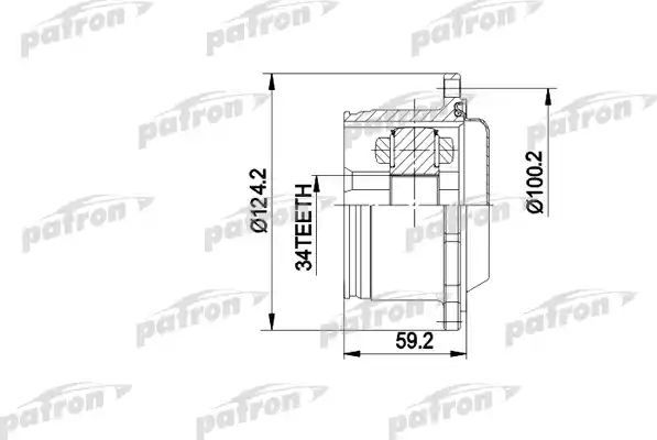 Шрус внутренний (граната) Patron передний левый для Volkswagen Passat B3 1988-1997. Артикул PCV5006