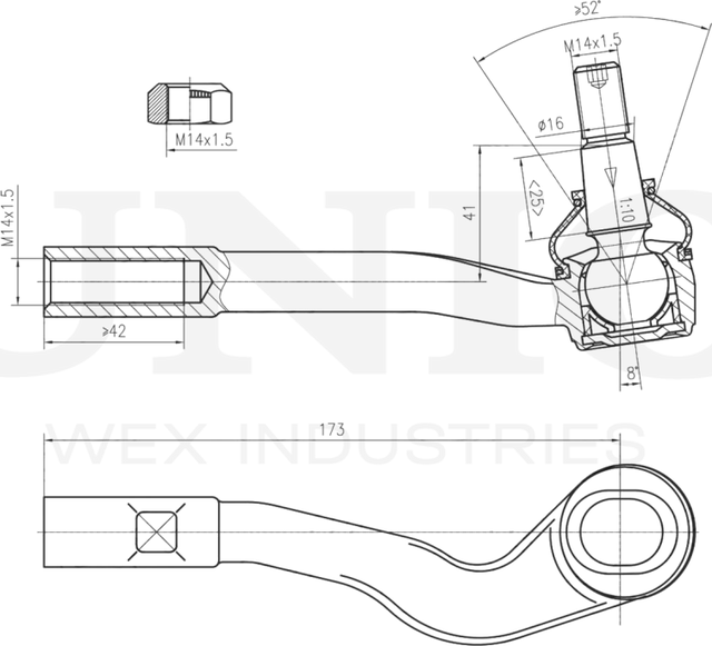 Наконечник рулевой тяги (Unio). Артикул SSP-10078