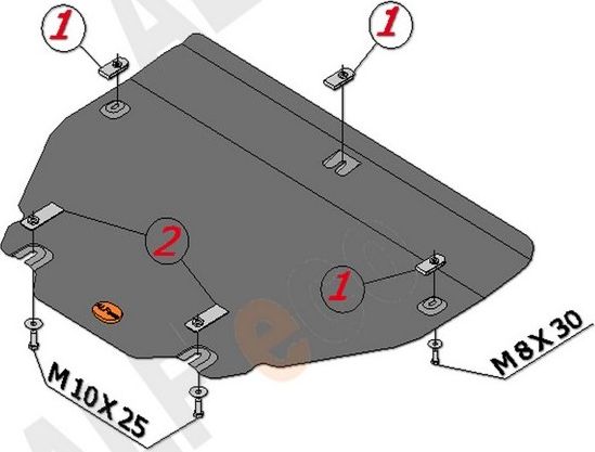 Защита алюминиевая Alfeco для картера и КПП Land Rover Discovery Sport 2015-2019. Артикул ALF.38.04 AL4