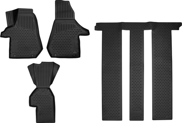 Коврики 3D Element для салона Volkswagen Multivan T6 (2-й, 3-й ряд капитан, рельсы в середине) 2019-2026. Артикул ELEMENT3DA0N098210k