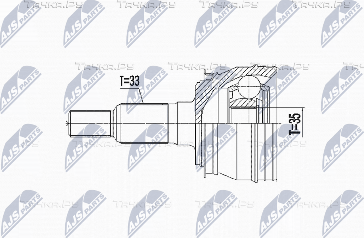 Шрус наружный (граната) NTY передний для Chevrolet Silverado II (GMT900) 2006-2013. Артикул NPZ-CH-027