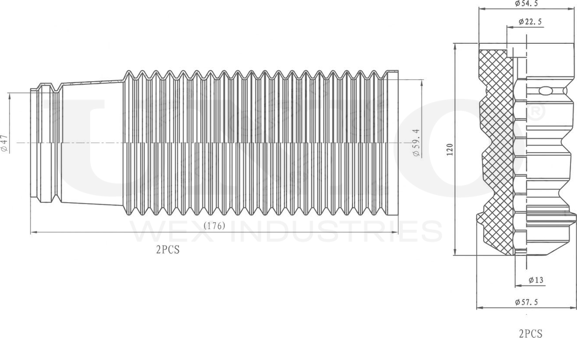 Отбойник и пыльник амортизатора, комплект (Unio). Артикул DUC-50026