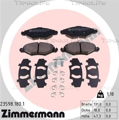 Тормозные колодки Zimmermann. Артикул 23598.180.1