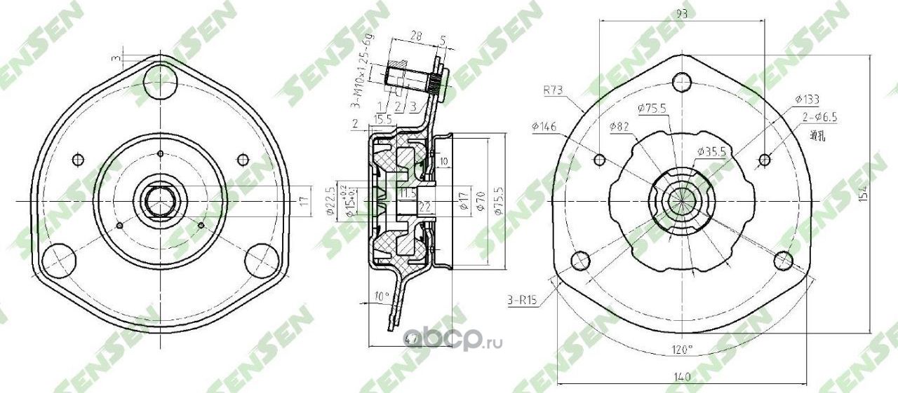 M61202 Опора амортизатора переднего lexus es (v30) 01-, toyota camry (v30) 01 (Sensen). Артикул M61202